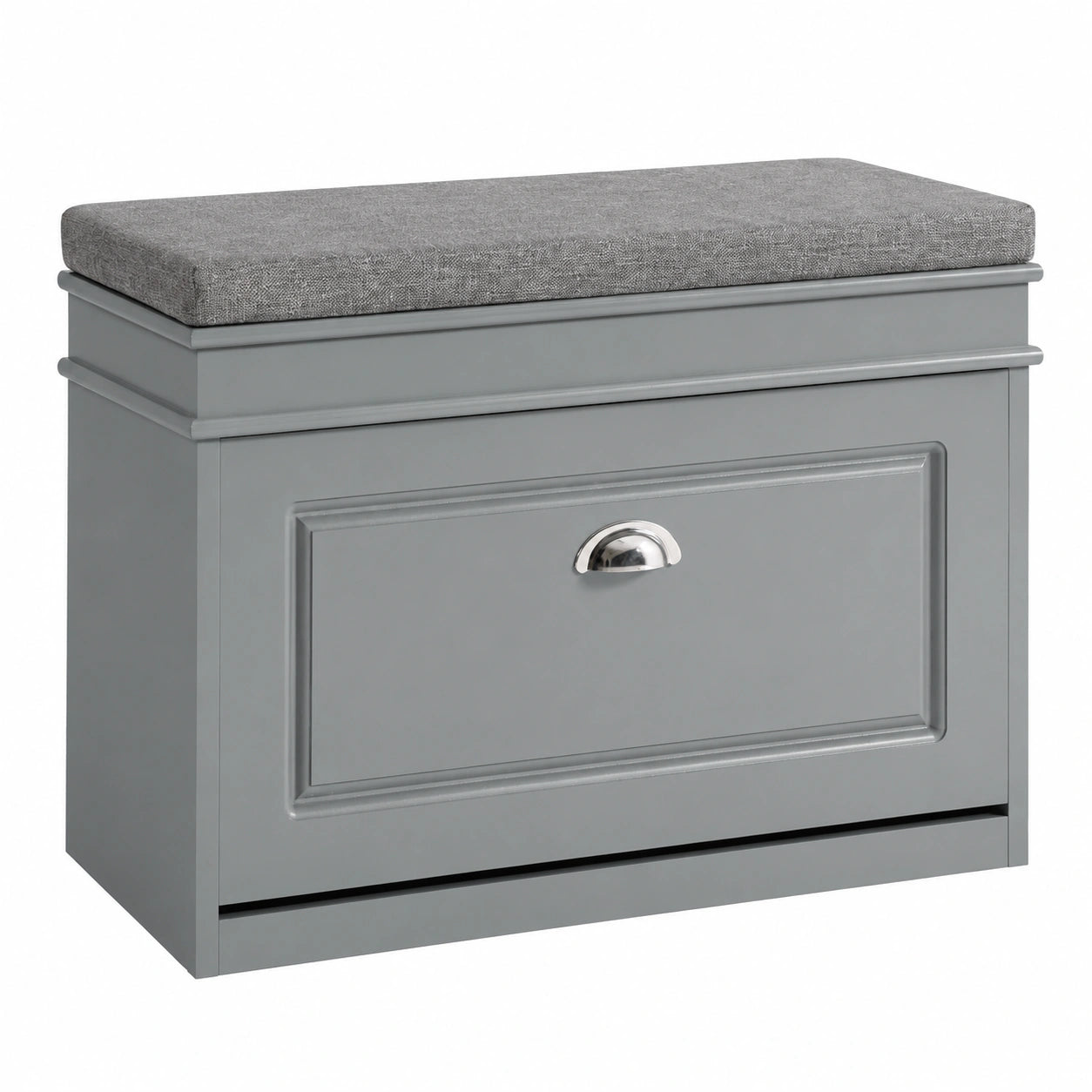 Panca scarpiera con seduta e ripiani 75 × 24 × 51cm per ingresso, Scarpiera salvaspazio slim regolabile in MDF FSC, cuscino imbottito in tessuto