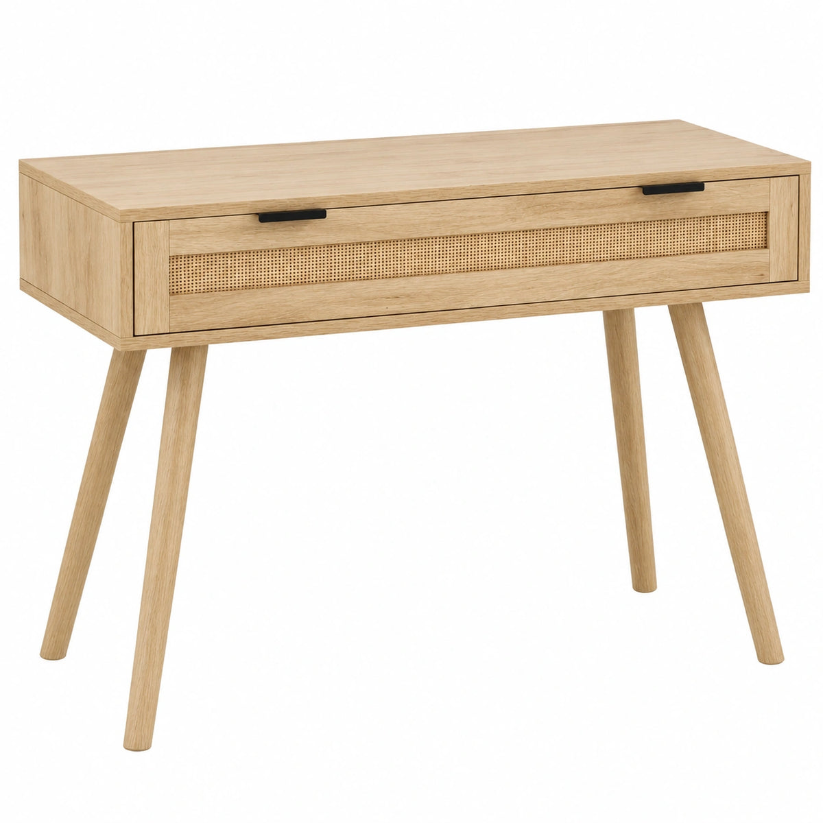 Tavolo Consolle con 1 Cassetto, Console in Legno, Mobile Ingresso, con Gambe in Legno Massello, Moderno