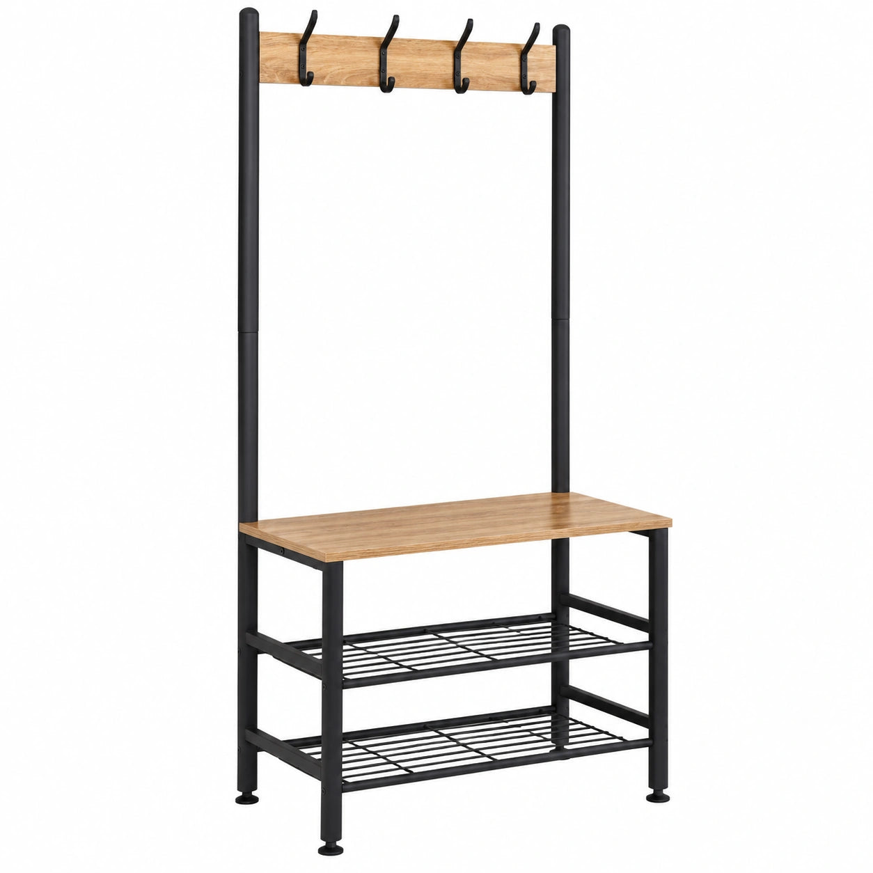 Appendiabiti con scarpiera con panca vestiti cappello appeso corridoio camera da letto soggiorno ingresso 60 × 40 × 175 cm