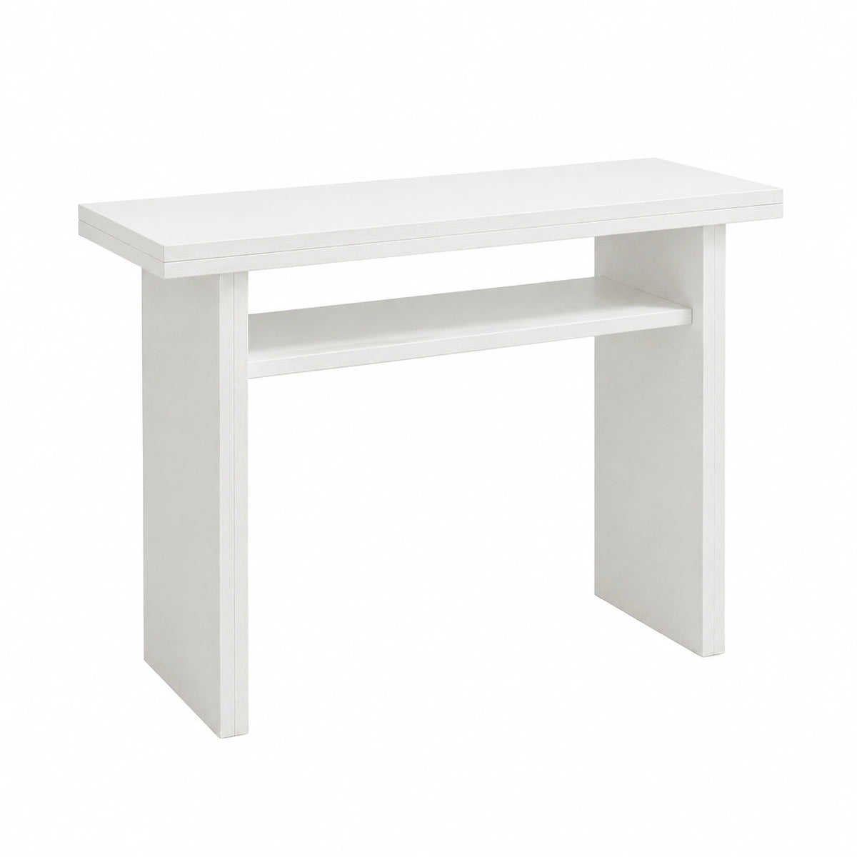 Tavolo consolle allungabile L35, 70xP120xH75 cm Oplà bianco effetto legno